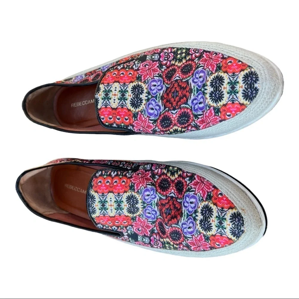 Rebecca Minkoff Sisa Shoes Size 9.5‎ Canvas Floral Slip On Loafers.